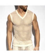 Es Collection Nyers Horgolt V-Nyakú Tank Top TS350