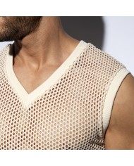 Es Collection Nyers Horgolt V-Nyakú Tank Top TS350