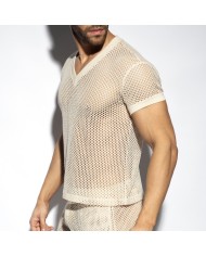 Es Collection Nyers Horgolt V-Nyakú Póló TS351