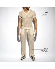 Es Collection Nyers Horgolt V-Nyakú Póló TS351