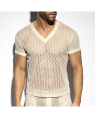 Es Collection Nyers Horgolt V-Nyakú Póló TS351