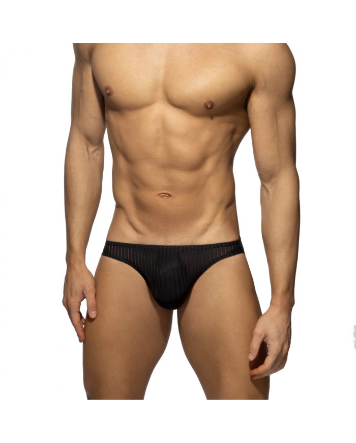 Addicted Black Stripe Bikini Brief AD1412