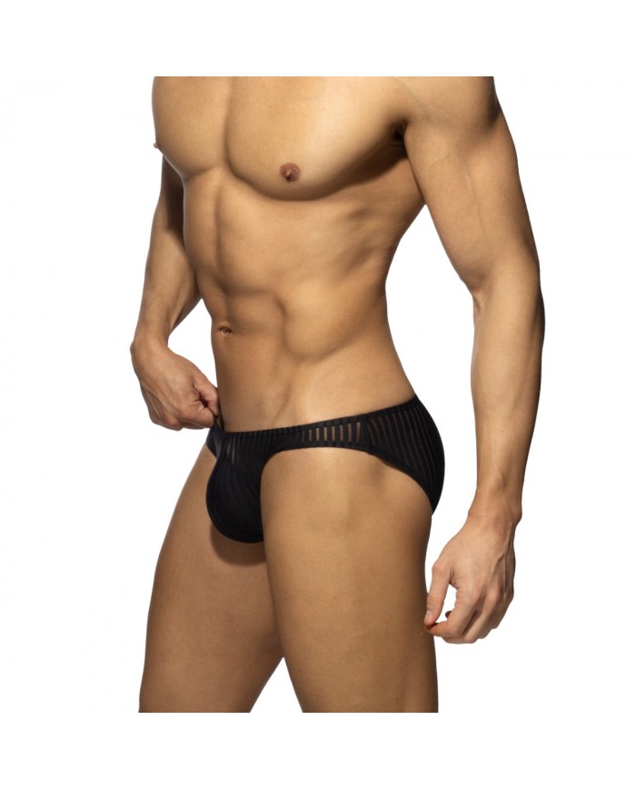 Addicted Black Stripe Bikini Brief AD1412
