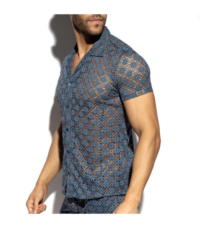 ES Collection Metál Virágmintás Ing SHT037