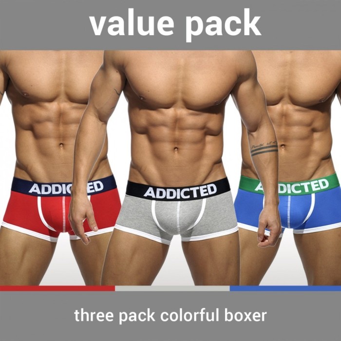 Addicted Háromdarabos Basic Boxer AD302P