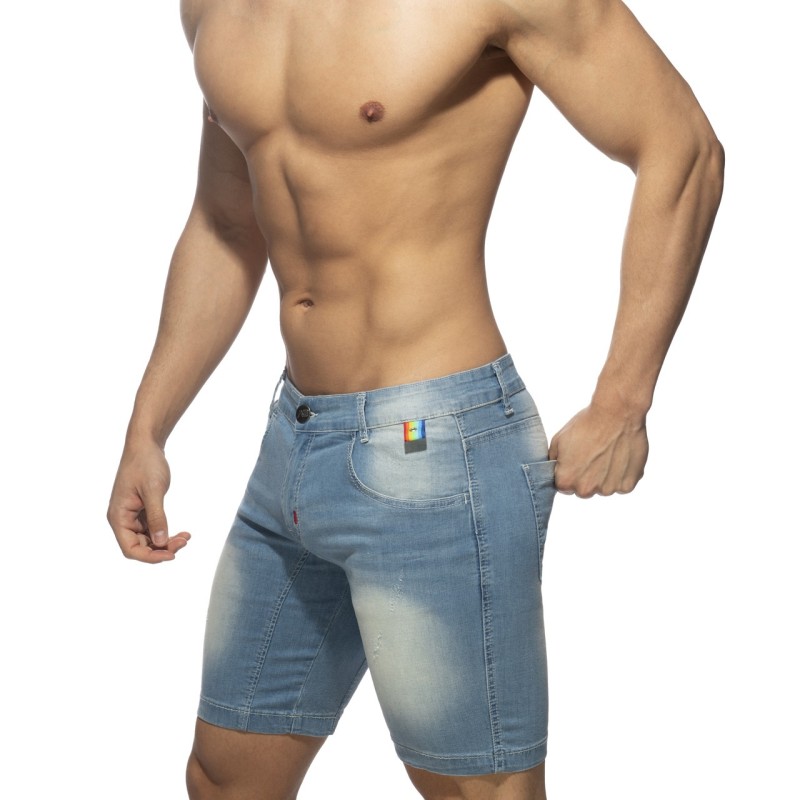 Addicted AD990 Addicted Rainbow Tape Bermuda Jeans AD990