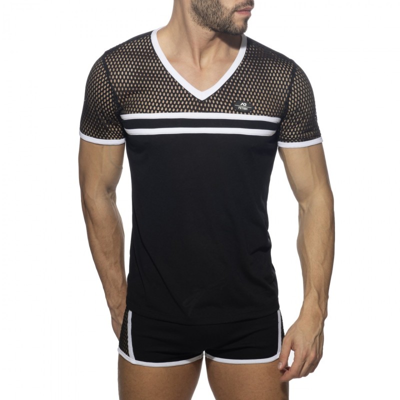 Addicted Mesh Striped T-shirt ADF166 | ADDICTED Budapest – pick up in store