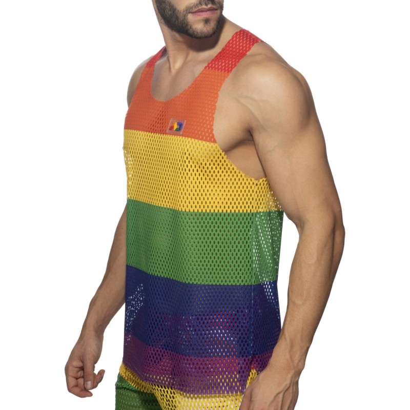  AD1166 Addicted Mesh Rainbow Tank Top AD1166