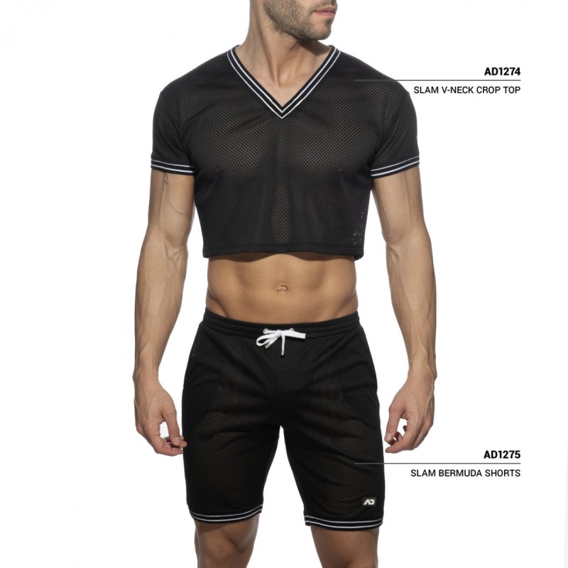  AD1274 Addicted Slam V-Nyakú Crop Top AD1274