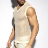  TS350 Es Collection Nyers Horgolt V-Nyakú Tank Top TS350