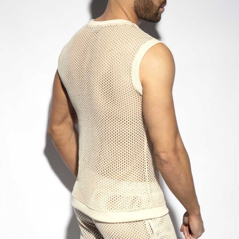  TS350 Es Collection Nyers Horgolt V-Nyakú Tank Top TS350