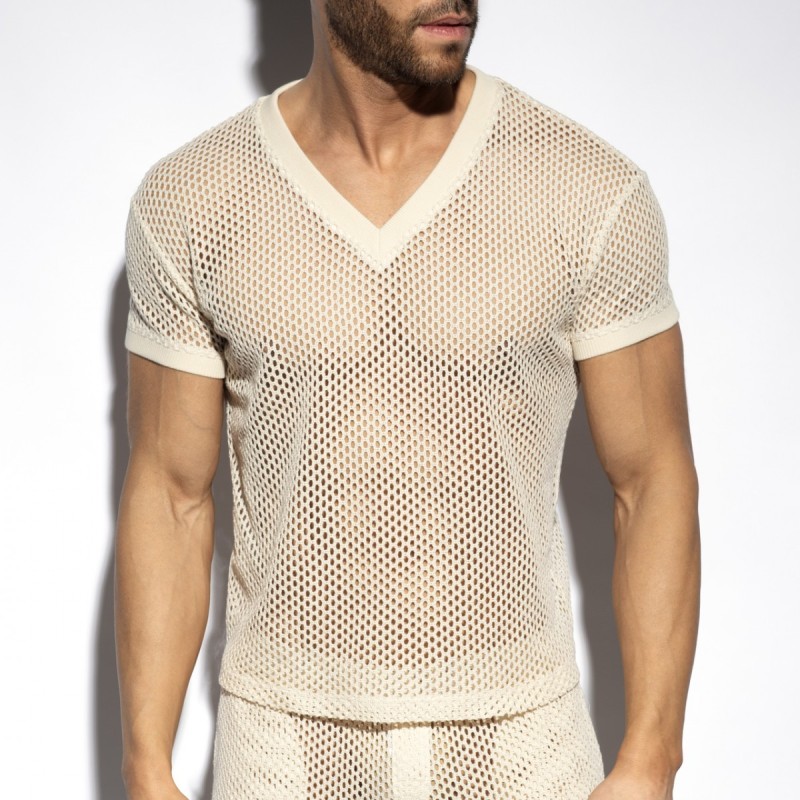 ES Collection Raw Crochet V-Neck T-Shirt TS351 | ADDICTED Budapest – pick up in store