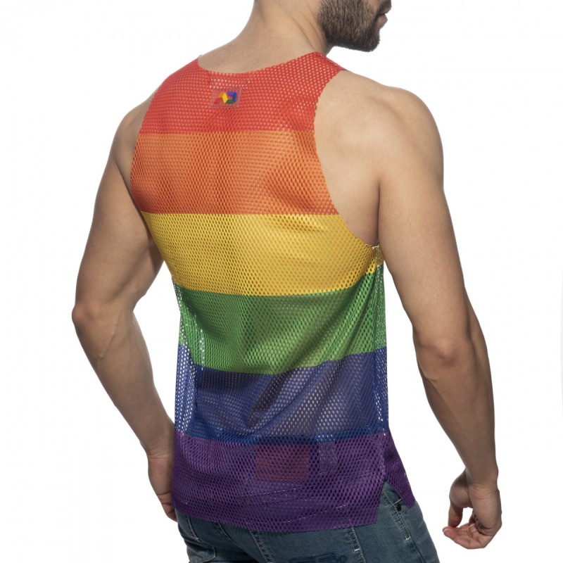  AD1166 Addicted Mesh Rainbow Tank Top AD1166