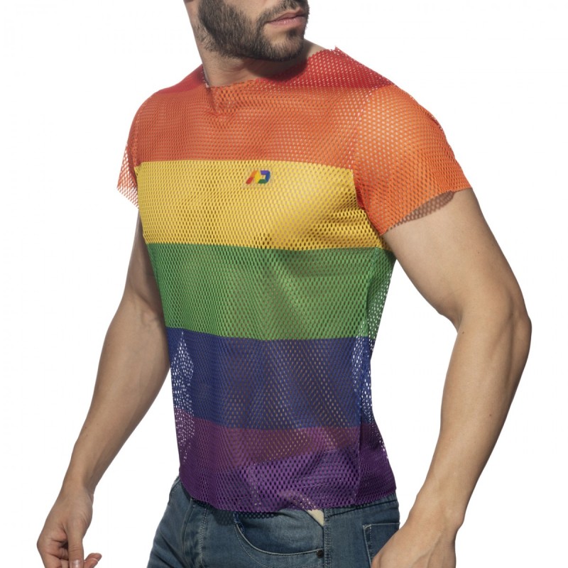 Addicted Mesh Rainbow T-shirt AD1167 | ADDICTED Budapest – pick up in store