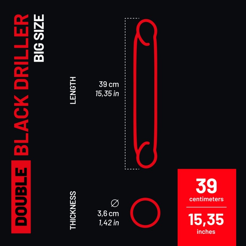 Addicted Double Black Driller 39 Cm AC217 | ADDICTED Budapest – pick up in store