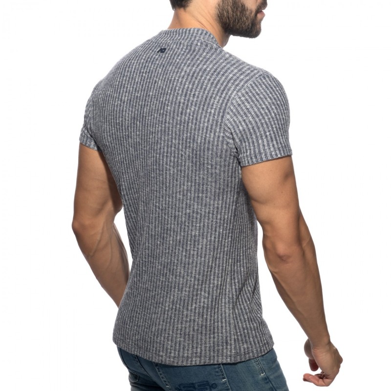 Addicted Jeans Bordázott Kötött Galléros Póló AD1472 | ADDICTED Budapest – üzletben átvehető