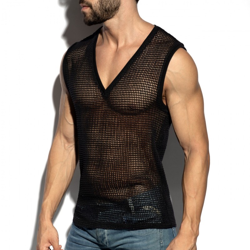 ES Collection Open-Grid V-Neck Sleeveless Top TS380 | ADDICTED Budapest – pick up in store