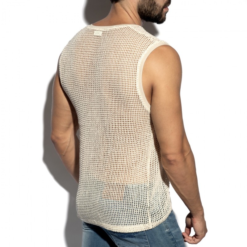 ES Collection Open-Grid V-Neck Sleeveless Top TS380 | ADDICTED Budapest – pick up in store