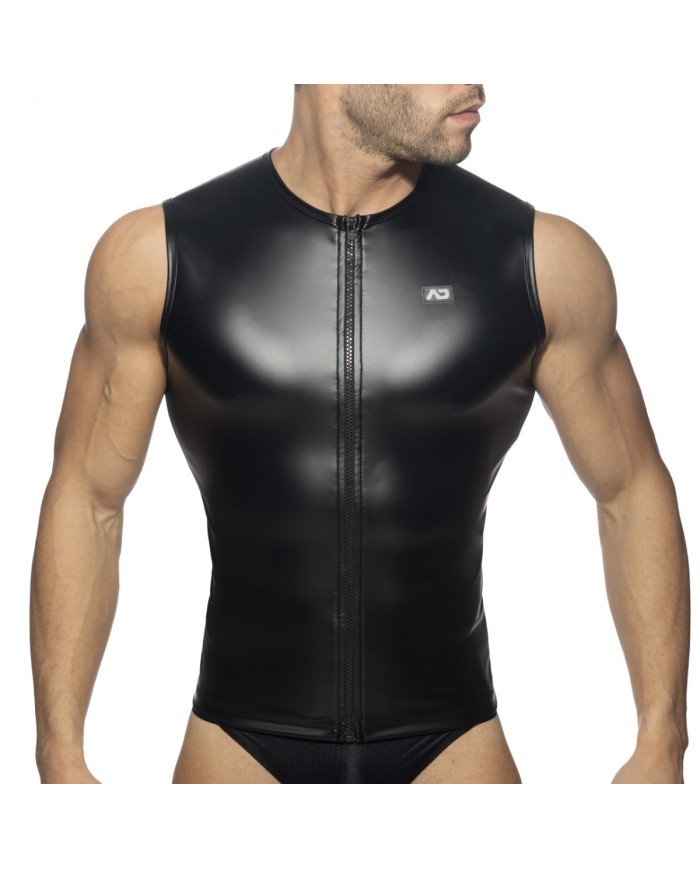 Addicted Zipzáros Bőr Fétismellény AD1036