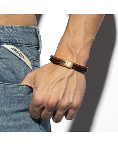 ES Collection Dupla Fonott Bőr Karkötő AC185