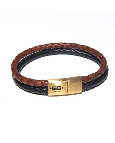 ES Collection Dupla Fonott Bőr Karkötő AC185