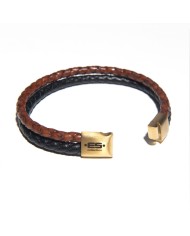 ES Collection Dupla Fonott Bőr Karkötő AC185