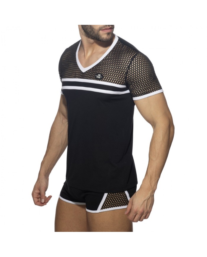 Addicted Mesh Striped Póló ADF166 Addicted Mesh Striped Póló ADF166